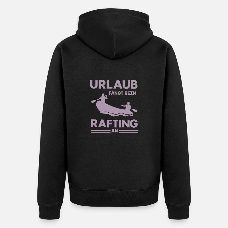 Rafting Abenteuer Schlauchboot Wassererlebnis - Unisex Premium Bio Zip Hoodie - Schwarz