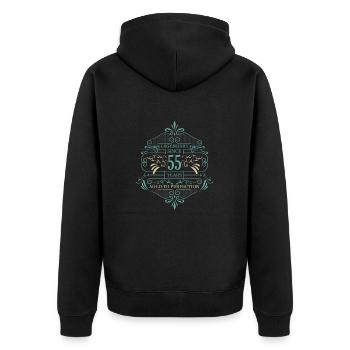 Legend perfected for 55 years - Unisex Premium Organic Zip Hoodie - black - Back - Nico (187cm)