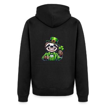 Mignon paresseux Trèfle de la Saint-Patrick Trèfle chanceux - Veste à capuche bio Premium Unisexe - noir - Dos - Nico (187cm)