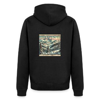Aspen Ski Resort Ski Snowboard Hiver Vintage - Veste à capuche bio Premium Unisexe - noir - Dos - Nico (187cm)