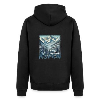 Aspen Colorado Skiing Snowboarding - Unisex Premium Organic Zip Hoodie - black - Back - Nico (187cm)