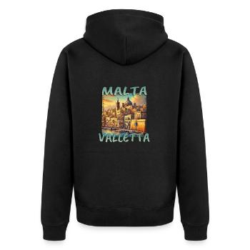 Malte La Valette Vacances Mer Méditerranée - Veste à capuche bio Premium Unisexe - noir - Dos - Nico (187cm)