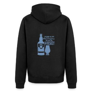 Mauvaises décisions Dicton du whisky - Veste à capuche bio Premium Unisexe - noir - Dos - Nico (187cm)