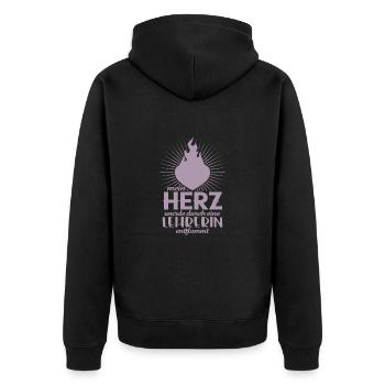 In love with teacher my heart Dear teachers - Unisex Premium Organic Zip Hoodie - black - Back - Nico (187cm)