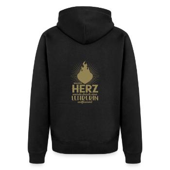In love with teacher my heart Dear teachers - Unisex Premium Organic Zip Hoodie - black - Back - Nico (187cm)