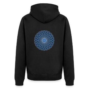 Mandala Mantra Hinduismus Buddhismus - Unisex Premium Bio Zip Hoodie - Schwarz - Hinten - Nico (187cm)
