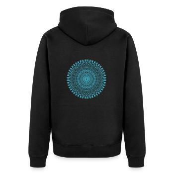 Mandala Mantra Hinduismus Buddhismus - Unisex Premium Bio Zip Hoodie - Schwarz - Hinten - Nico (187cm)