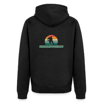 Crimmitschau, my city! - Unisex Premium Organic Zip Hoodie - black - Back - Nico (187cm)