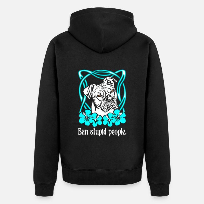 Bannissez les gens stupides. - Veste à capuche bio Premium Unisexe - noir