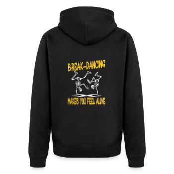 Alive in Motion - Breakdance Skeletons - Unisex Premium Organic Zip Hoodie - black - Back - Nico (187cm)