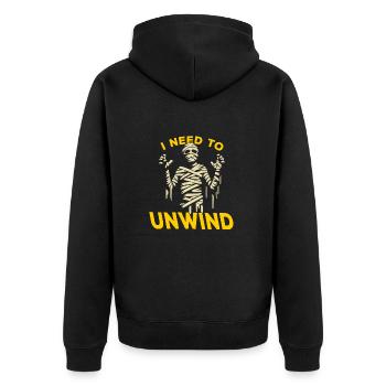 Relax like a Mummy. - Unisex Premium Organic Zip Hoodie - black - Back - Nico (187cm)