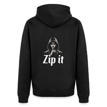 Silence amplifié : Zip It - Veste à capuche bio Premium Unisexe - noir - Dos - Nico (187cm)