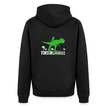 Tontonsaurus Cadeau Tonton Neveu Ou Nièce - Veste à capuche bio Premium Unisexe - noir - Dos - Nico (187cm)