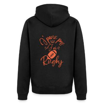 J Peux Pas J Ai Rugby - Veste à capuche bio Premium Unisexe - noir - Dos - Nico (187cm)