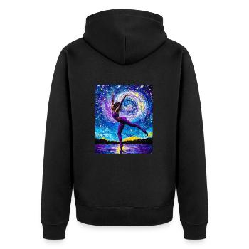 Van Gogh Gymnastik Mädchen Turnerin - Unisex Premium Bio Zip Hoodie - Schwarz - Hinten - Nico (187cm)