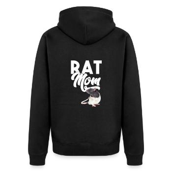 Ratte - Ratte Mama - Unisex Premium Bio Zip Hoodie - Schwarz - Hinten - Nico (187cm)