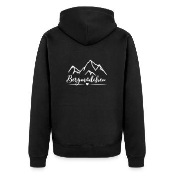 Bergmädchen - Unisex Premium Bio Zip Hoodie - Schwarz - Hinten - Nico (187cm)