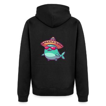 baleine drôle sombrero - Veste à capuche bio Premium Unisexe - noir - Dos - Nico (187cm)