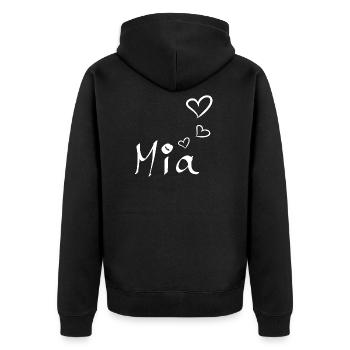 Mia t’aime - Veste à capuche bio Premium Unisexe - noir - Dos - Nico (187cm)