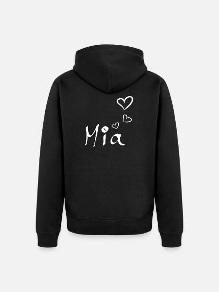 Mia loves you - Unisex Premium Organic Zip Hoodie - black