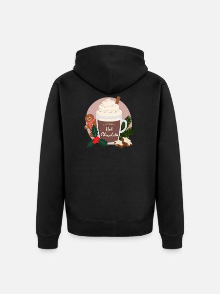 chocolat chaud de Noël - Veste à capuche bio Premium Unisexe - noir