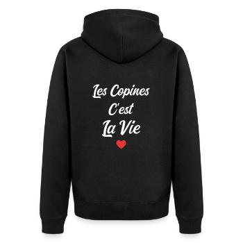 les copines c'est la vie - Veste à capuche bio Premium Unisexe - noir - Dos - Nico (187cm)