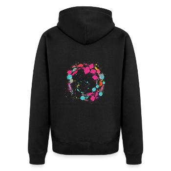 Schools of fish,fish,painting,blue,graffiti,rays - Unisex Premium Organic Zip Hoodie - black - Back - Nico (187cm)