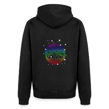 Arbre de Vie, Yggdrasil, Arbre du Monde, Arbre de vie, - Veste à capuche bio Premium Unisexe - noir - Dos - Nico (187cm)