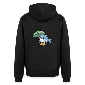 Meer Fisch Gummistiefel Regenschirm Regen Trocken - Unisex Premium Bio Zip Hoodie - Schwarz - Hinten - Nico (187cm)