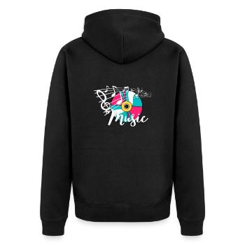 Musique Amour de la musique - Veste à capuche bio Premium Unisexe - noir - Dos - Nico (187cm)