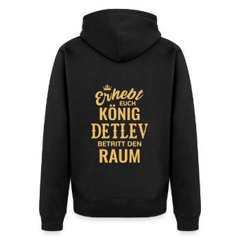 Name Detlev Geschenk Geburtstag lustig König - Unisex Premium Bio Zip Hoodie - Schwarz - Hinten - Nico (187cm)