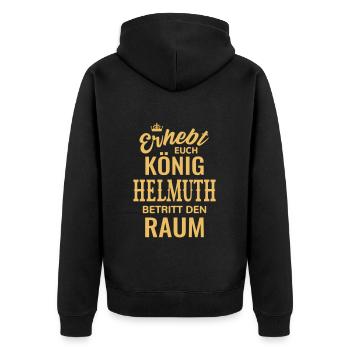 Name Helmuth Geschenk Geburtstag lustig König - Unisex Premium Bio Zip Hoodie - Schwarz - Hinten - Nico (187cm)