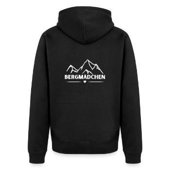 Bergmädchen - Unisex Premium Bio Zip Hoodie - Schwarz - Hinten - Nico (187cm)