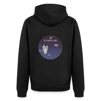 Interstellaire astronaute en orbite - Veste à capuche bio Premium Unisexe - noir - Dos - Nico (187cm)