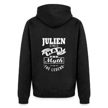 Julien man myth legend cadeau julien - Veste à capuche bio Premium Unisexe - noir - Dos - Nico (187cm)