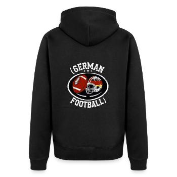 German Football - Unisex Premium Organic Zip Hoodie - black - Back - Nico (187cm)
