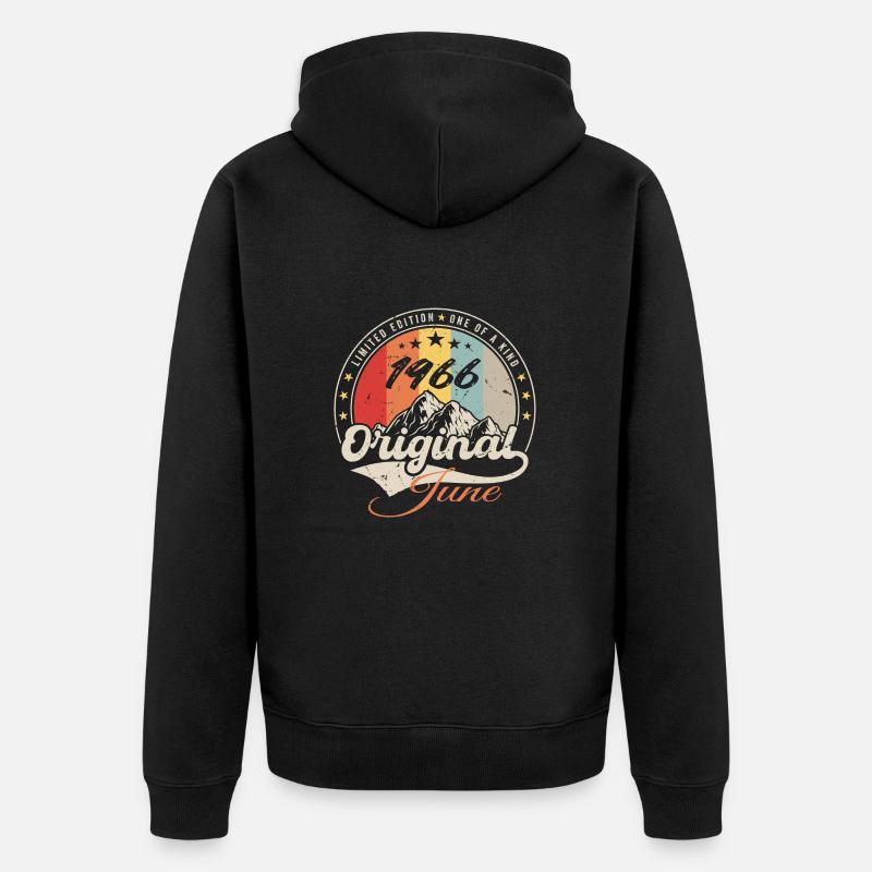 Juni 1966 Original 1966 Jahrestag 1966 Juni - Unisex Premium Bio Zip Hoodie - Schwarz