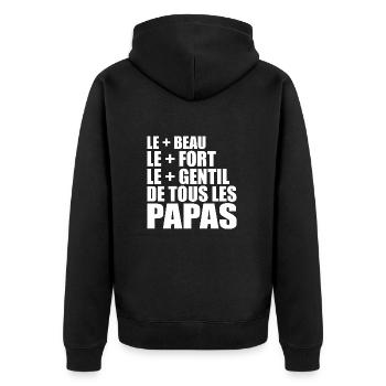 Le Plus Beau De Tous Les Papas Cadeau Papa - Veste à capuche bio Premium Unisexe - noir - Dos - Nico (187cm)
