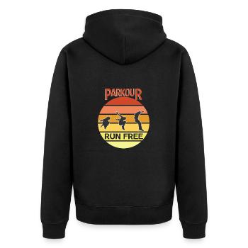 Course de Parkour gratuite - Veste à capuche bio Premium Unisexe - noir - Dos - Nico (187cm)