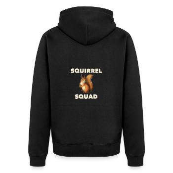 Squirrel Squad - Unisex Premium Organic Zip Hoodie - black - Back - Nico (187cm)
