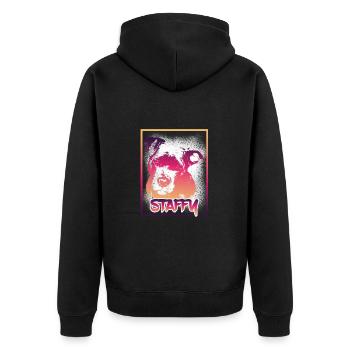 Staffordshire Bull Terrier Staffy - Unisex Premium Organic Zip Hoodie - black - Back - Nico (187cm)