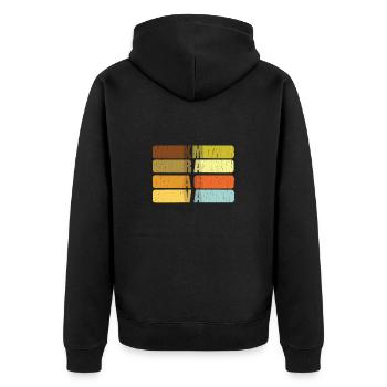 Krav Maga Retro Vintage - Unisex Premium Organic Zip Hoodie - black - Back - Nico (187cm)