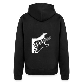 Elektrogitarre - Unisex Premium Bio Zip Hoodie - Schwarz - Hinten - Nico (187cm)