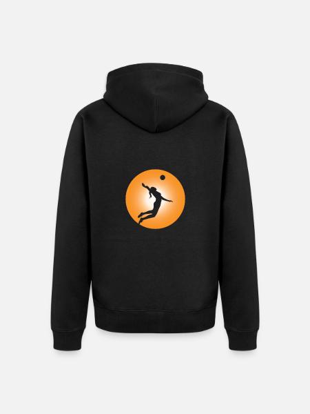 Volleyball Damen - Unisex Premium Bio Zip Hoodie - Schwarz