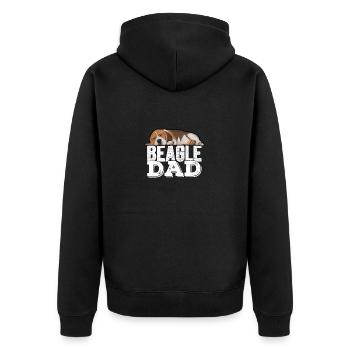 Beagle Dog Mens Beagle Dad - Unisex Premium Organic Zip Hoodie - black - Back - Nico (187cm)