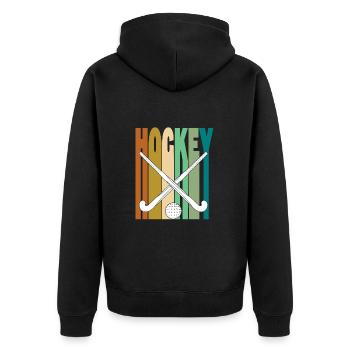 Hockey sur gazon Rétro - Veste à capuche bio Premium Unisexe - noir - Dos - Nico (187cm)