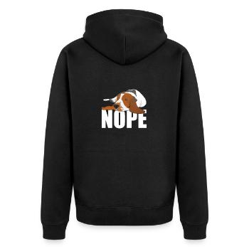 Basset Hound Nein - Unisex Premium Bio Zip Hoodie - Schwarz - Hinten - Nico (187cm)