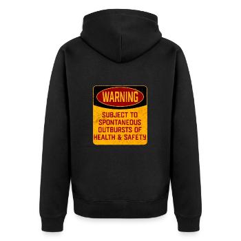 Gesundheit und Sicherheit - Unisex Premium Bio Zip Hoodie - Schwarz - Hinten - Nico (187cm)