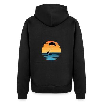 Kitesurf Coucher de soleil - Veste à capuche bio Premium Unisexe - noir - Dos - Nico (187cm)
