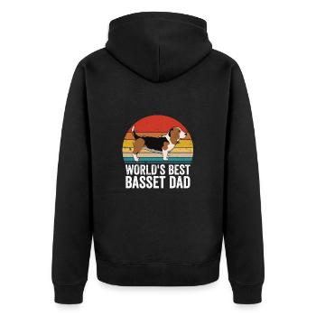 Basset Hound Worlds Meilleur Basset Dad - Veste à capuche bio Premium Unisexe - noir - Dos - Nico (187cm)